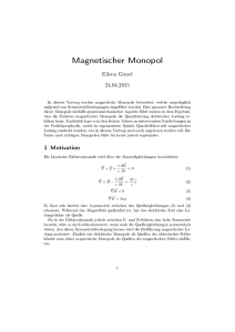 Magnetischer Monopol - Institut für Theoretische Physik