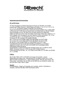 Richtwerte für die erzielbare NF-Qualität (SINAD): Bei 1.2 kHz Hub