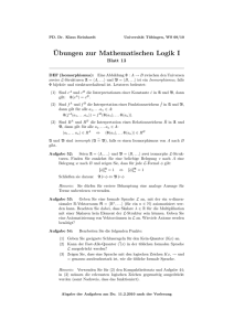 13. Aufgabenblatt - Logik und Sprachtheorie / Mathematische Logik