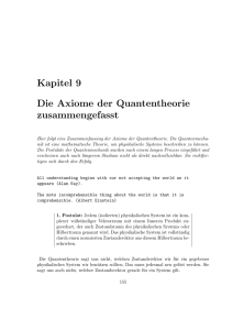Kapitel 9 Die Axiome der Quantentheorie zusammengefasst