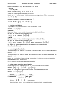 Grundwissenskatalog Mathematik 6. Klasse - Klenze