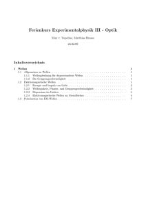 Ferienkurs Experimentalphysik III - Optik - TUM