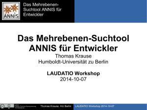 Das Mehrebenen-Suchtool ANNIS für Entwickler