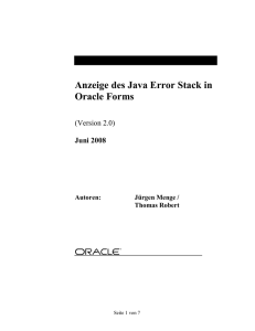 Anzeige des Java Error Stack in Oracle Forms