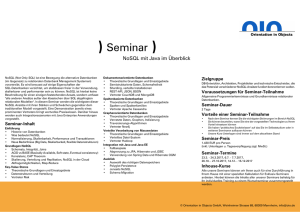 Schulung NoSQL mit Java im Überblick Seminar / Training