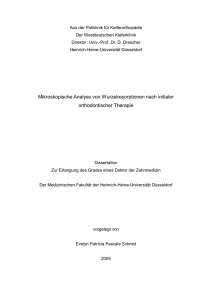 Mikroskopische Analyse von Wurzelresorptionen nach initialer