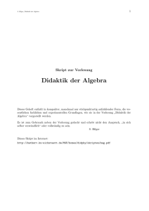 Didaktik der Algebra - BRG Krems Ringstraße