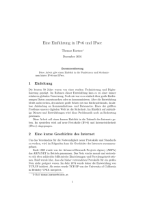 Eine Einführung in IPv6 und IPsec