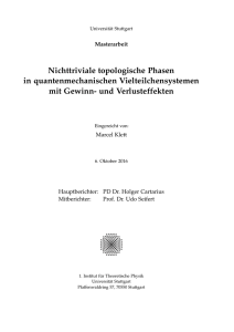 Nichttriviale topologische Phasen in quantenmechanischen