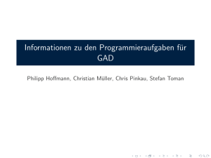Informationen zu den Programmieraufgaben für GAD