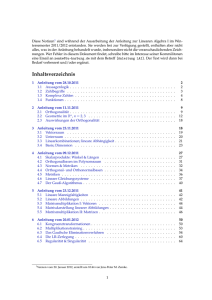 Notizen zur Anleitung zur Vorlesung Lineare Algebra I