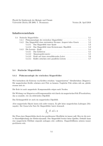 Inhaltsverzeichnis - Universität Zürich