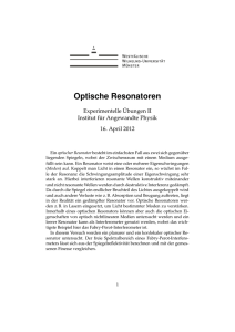 Optische Resonatoren