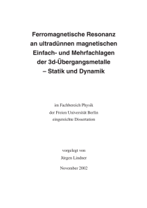 Ferromagnetische Resonanz an ultradünnen magnetischen Einfach