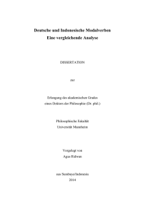 Deutsche und Indonesische Modalverben Eine vergleichende Analyse