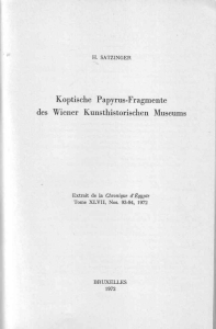 Koptische Papyrus-Fragmente des Wiener Kunsthistorischen