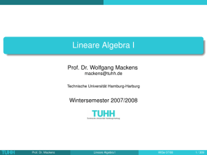 Lineare Algebra I