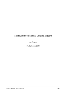 Stoffzusammenfassung: Lineare Algebra