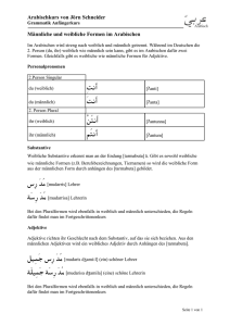 Männliche und weibliche Formen im Arabischen - Arabisch