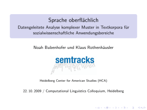 Sprache oberflächlich - Datengeleitete Analyse komplexer Muster in