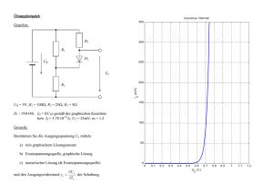 Übungsbeispiel: Gegeben: R2 R1 R3 D1 Ua UB UB = 5V, R1