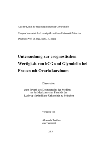 Untersuchung zur prognostischen Wertigkeit von hCG und