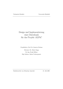 Design und Implementierung einer Datenbank für das Projekt ALPiC