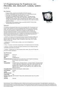 V7 Projektorlampe für Projektoren von PROXIMA, EIKI