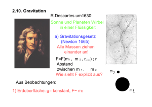 2.10. Gravitation R.Descartes um1630: Sonne und Planeten Wirbel