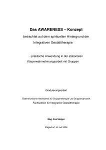 Das AWARENESS – Konzept betrachtet auf dem spirituellen