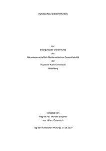 INAUGURAL-DISSERTATION zur Erlangung der Doktorwürde der