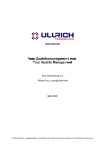 Vom Qualitätsmanagement zum Total Quality Management