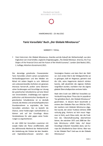 Yanis Varoufakis` Buch „Der Globale Minotaurus“