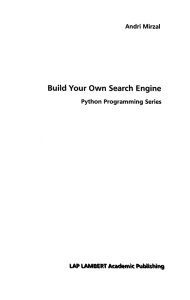 Build your own search engine : Python programming series