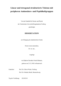 Linear und tetragonal strukturierte Tektone mit peripheren