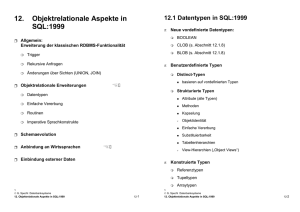 12. Objektrelationale Aspekte in SQL:1999