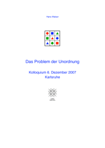 Das Problem der Unordnung