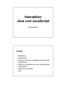 Interaktion Java und JavaScript