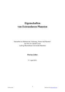 Eigenschaften von Extrasolaren Planeten