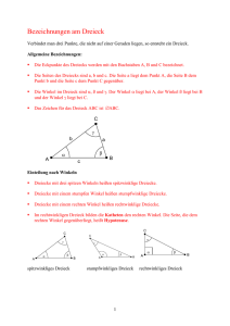 Bezeichnungen am Dreieck
