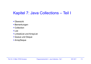 Kapitel 7: Java Collections – Teil I