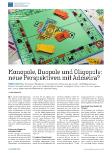 Monopole, Duopole und Oligopole: neue Perspektiven - SWA-ASA