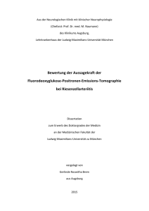 Bewertung der Aussagekraft derFluorodeoxyglukose