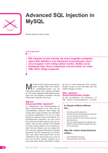 Advanced SQL Injection in MySQL