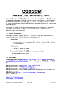 Installation Guide – Microsoft SQL Server