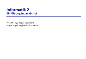 Informatik 2 - Einführung in JavaScript