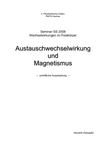 Austauschwechselwirkung und Magnetismus