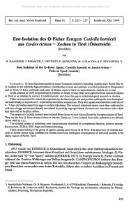 Erst-Isolation des Q-Fieber Erregers Coxiella burnietii aus Ixodes