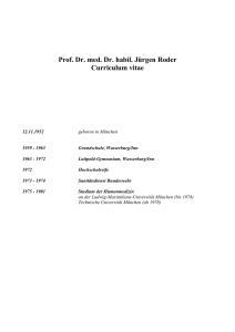 Prof. Dr. med. Dr. habil. Jürgen Roder Curriculum vitae
