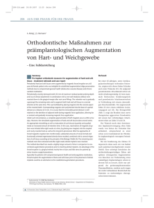 Orthodontische Maßnahmen zur präimplantologischen